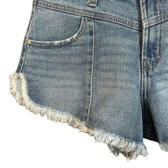 NWOT Sincerely Jules High Rise Festival Distressed Denim Cutoff Shorts - Picture 2 of 6